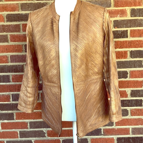 Leather BAGATELLE blazer 💯 - Picture 1 of 4